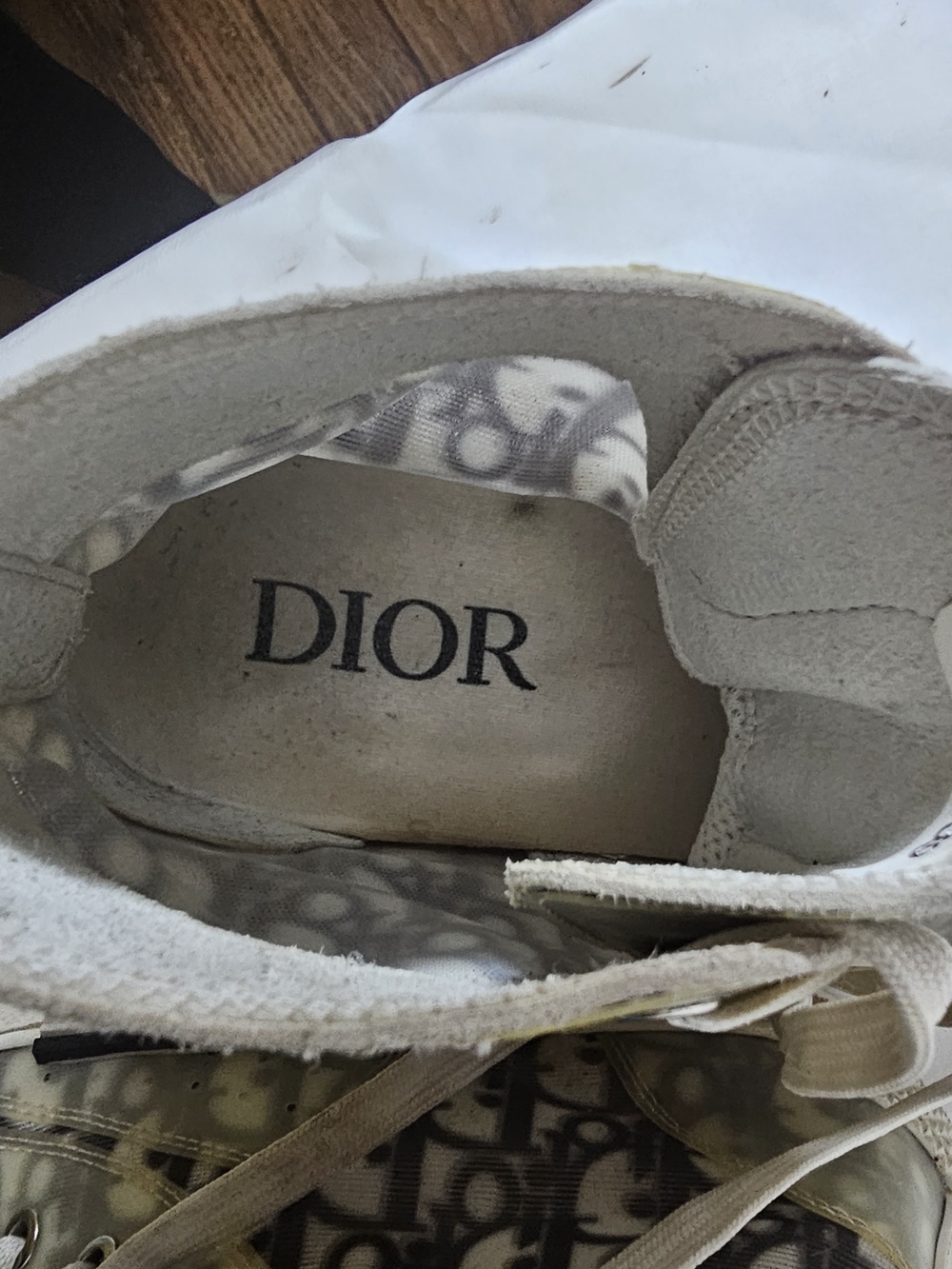 Dior Women's Translucent High-Top Sneakers in White and Grey. - Picture 9 of 12